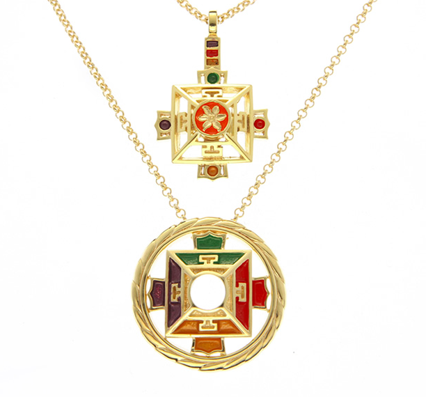 One-Ness 18K Gold Plated Bronze Mandala Necklace Set